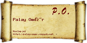 Palay Omár névjegykártya